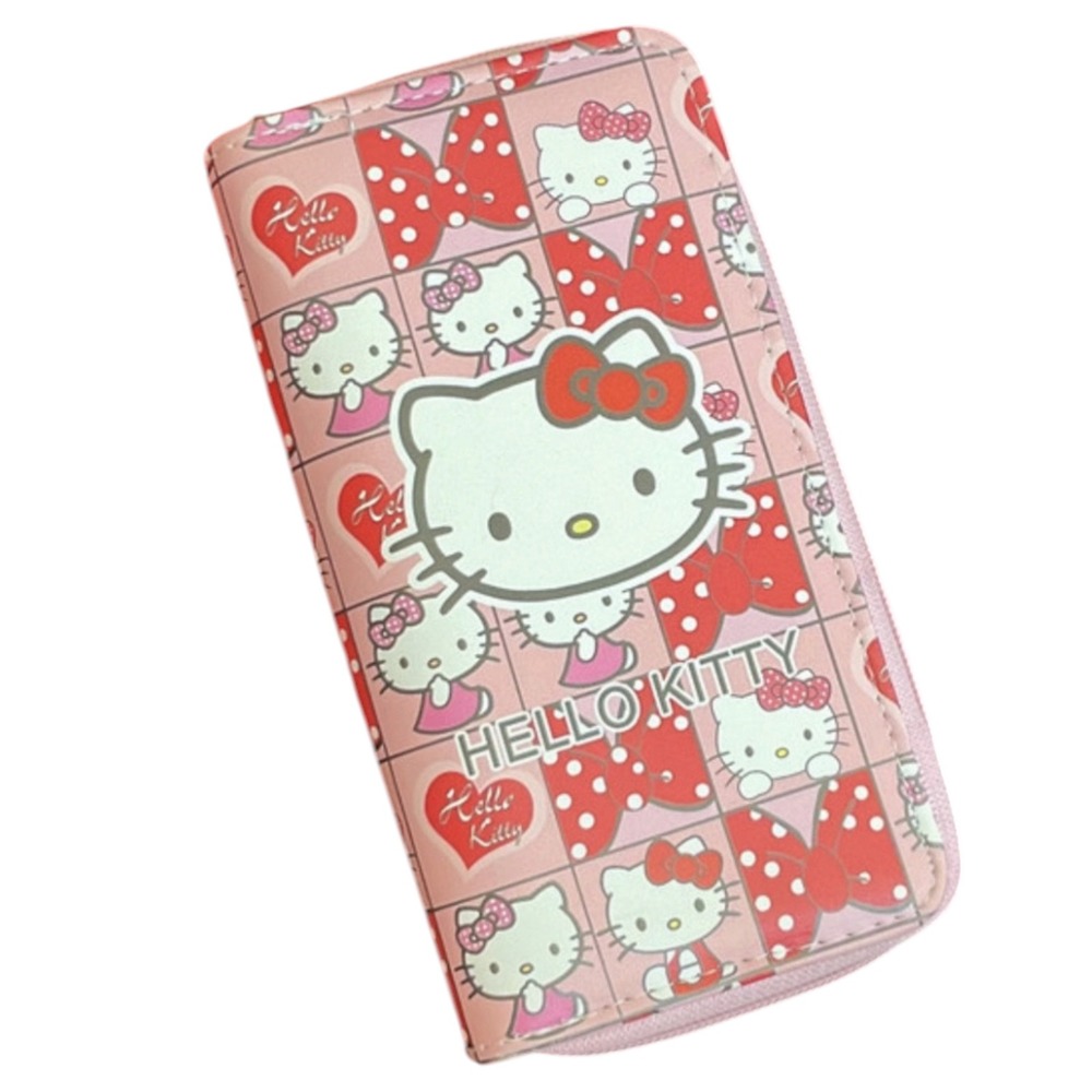 Sanrio Hello Kitty Long Zip Around Wallet Pink Bow Character Print Organzier